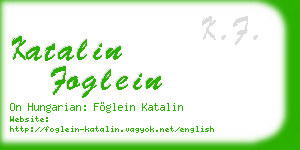katalin foglein business card